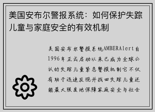 美国安布尔警报系统：如何保护失踪儿童与家庭安全的有效机制